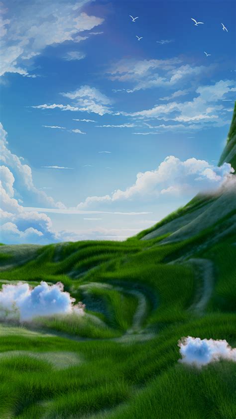 Green Hills Painting