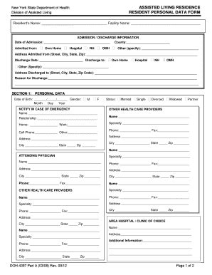 NY DOH-4397 Part A 2012-2026 - Fill and Sign Printable Template Online