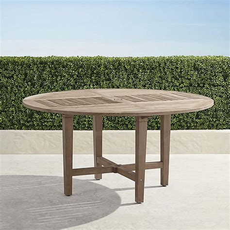 Cassara Classic 60" Round Dining Table & Weathered Teak Handcrafted Finish
