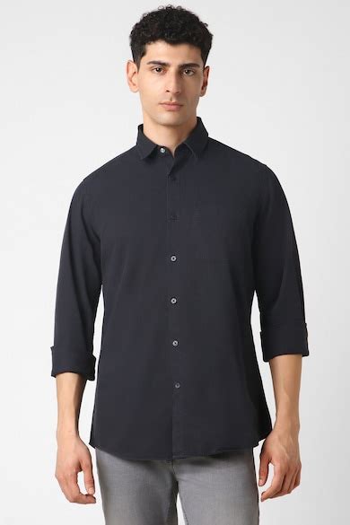 Buy Men Grey Slim Fit Solid Full Sleeves Casual Shirt Online - 39684086 ...