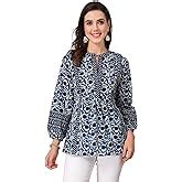 Buy rytras Women's Floral Printed Cotton Top(Blue,X-Small) at Amazon.in