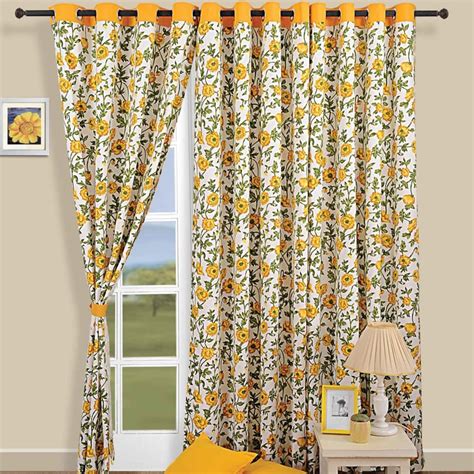 Buy SWAYAM Floral Print Semi-Blackout Door Curtain- 137 X 228 cm from ...