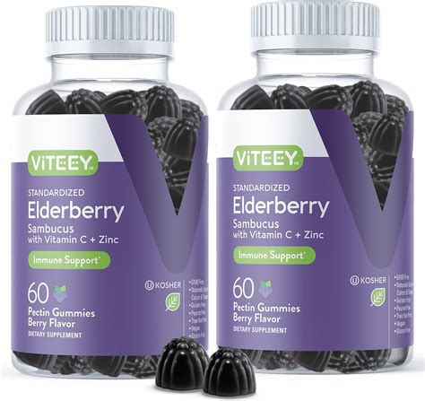 Amazon.com: Premium Sambucus Elderberry Gummies with Vitamin C and Zinc ...