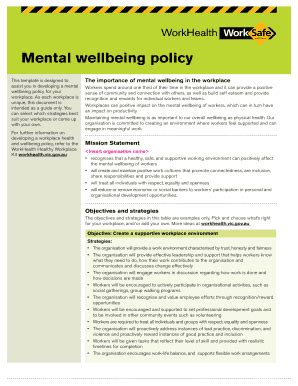 Fillable Online Mental wellbeing policy Fax Email Print - pdfFiller