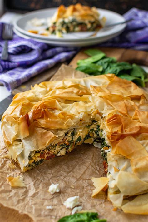 Greek Spinach And Feta Filo Pie - Scrummy Lane