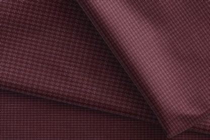 Super 90’s Adlantino Burgundy Micro-Check Poly Wool Suiting Fabric for ...