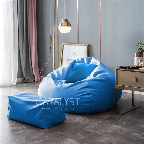 CATALYST - 4XL Bean Bag with Pillow and Footrest Stool Filled with ...
