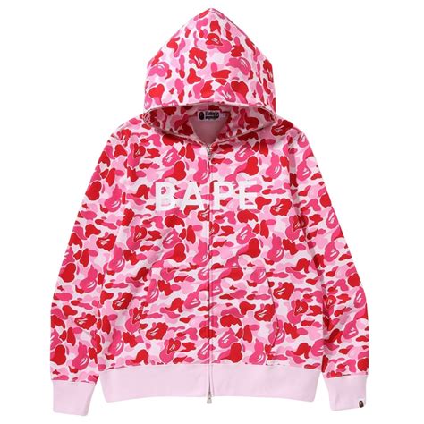 A Bathing Ape Men ABC Camo Bape Full Zip Hoodie pink