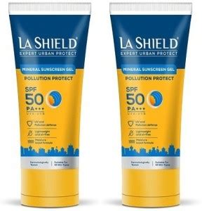 La Shield Sunscreen - SPF 50 PA+++ Pollution Protect Mineral Sunscreen Gel Spf 50 , WHITE, 50 ...