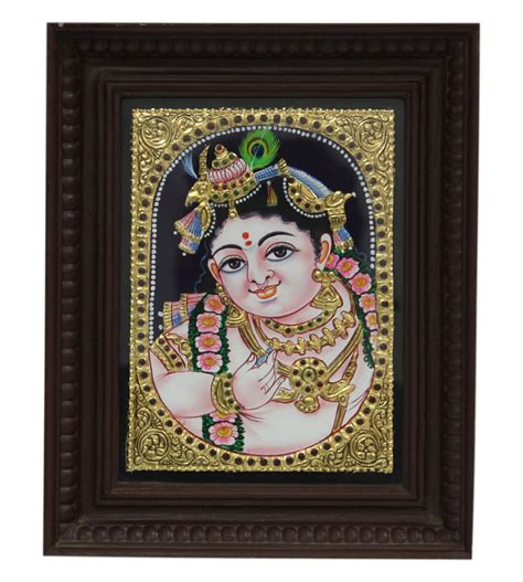 Thanjavur Traditional Dolls Tanjore Painting Wall Hanging (Glass & Wood ...