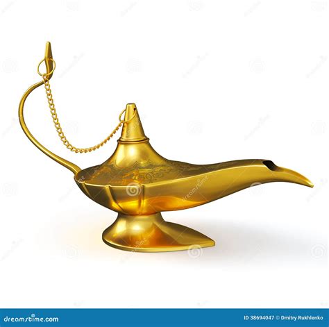 Golden Aladdin Magic Genie Lamp Isolated Stock Illustration ...
