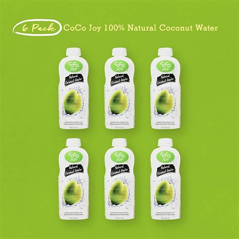 CoCo Joy Natural Coconut Water 34 Fl Oz (6 pack) - Low-Calorie High ...