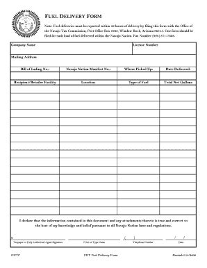 AZ Fuel Delivery Form 2002-2026 - Fill and Sign Printable Template Online