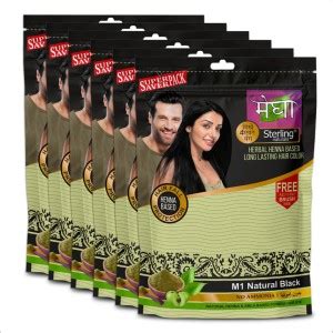 Sterling Naturals Herbal Henna & Amla Based Powder Hair Color, Brush ...