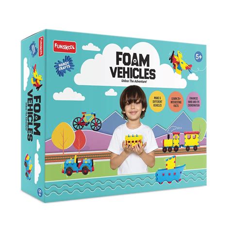 Handycrafts Funskool Foam Vehicles, Unbox The Adventure, DIY Kit, Art ...