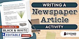 Features of a Newspaper Activity Pack - Newspaper Report
