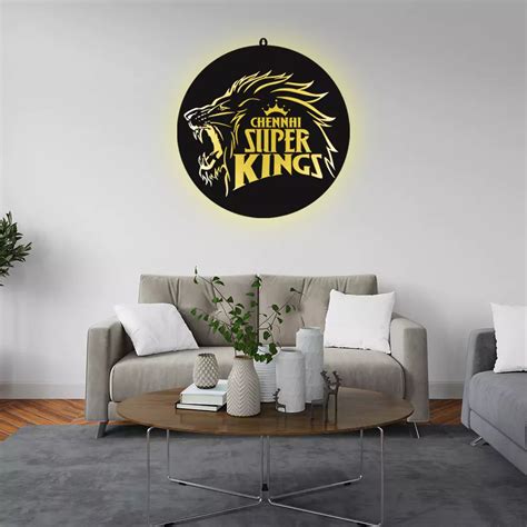 Chennai Super King IPL LOGO Wall LED Wall Decor Light – HomePine