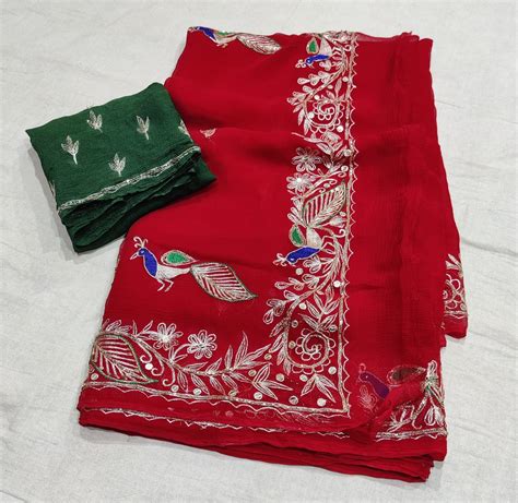 Jaipuri Chiffon Sarees - Shop Pure Chiffon Sarees at Best Price – thecotlin