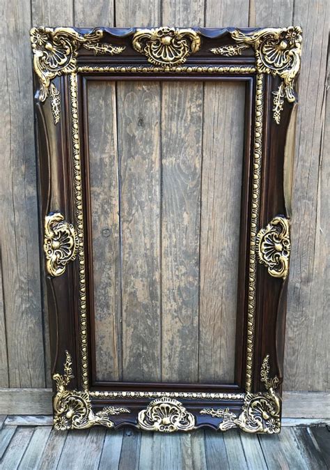 Classic Colonial Style Wood Picture Frame dark walnut ornate | Etsy ...