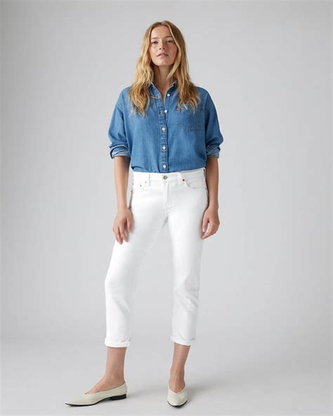 Boyfriend Mid Rise Women's Jeans - White | Levi's® US