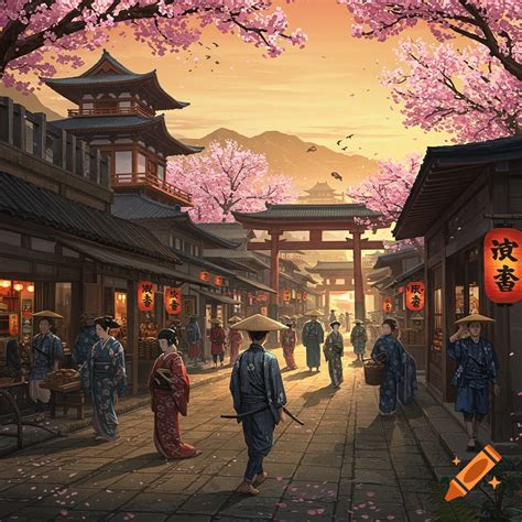 Ukiyo-e style depiction of Miyamoto Musashi with traditional Japanese ...
