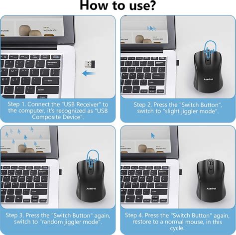 Buy AUEDROT Wireless Mouse Jiggler Undetectable Mouse Mover with Switch ...
