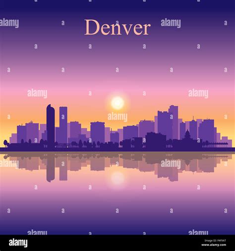 Denver city skyline silhouette background Stock Photo - Alamy