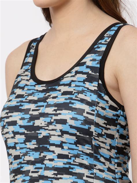 CUKOO Padded Blue Abstract Printed Swimwear – cukoo.in