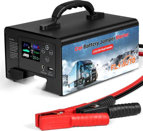 FlyAuto Jump Starter 10000 Peak Amp 12V 24V Dual Mode Portable Battery Jumper Starter for All ...