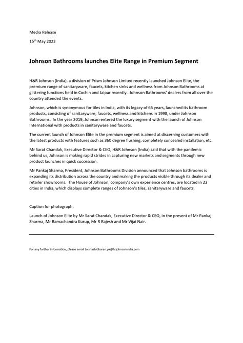 Press Release - Johnson Bathroom