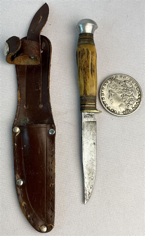 Lot - Vintage Solingen Germany Fixed Blade Knife w/ Stag Handle and ...