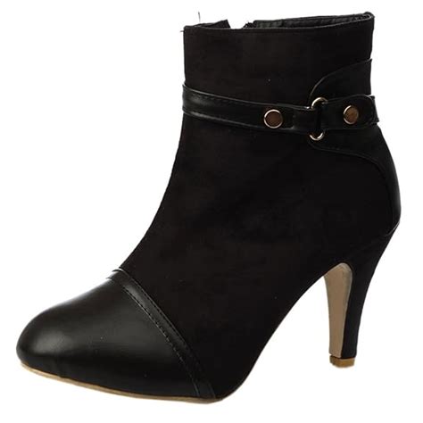Buy Fascino Women's Ankle-Length Boots PU Black - 7 UK at Amazon.in
