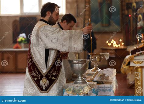 MYKOLAIV, UKRAINE - FEBRUARY 27, 2021: Deacon and Priest Conducting ...