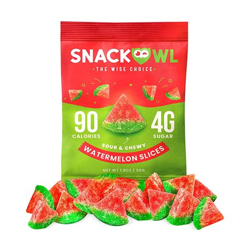 Amazon.com : Snack Owl Vegan Sour Gummy Candy – Gluten Free, Low ...