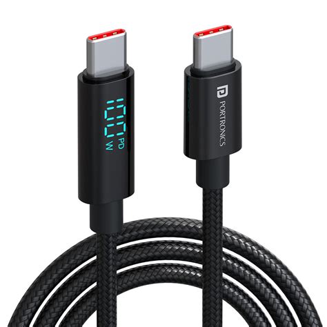 Shop Portronics Konnect View 100W Type C to Type C Unbreakable PD Cable
