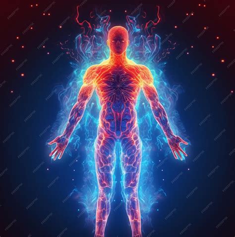 Energía de aura de cuerpo humano completo de ilustración | Foto Premium