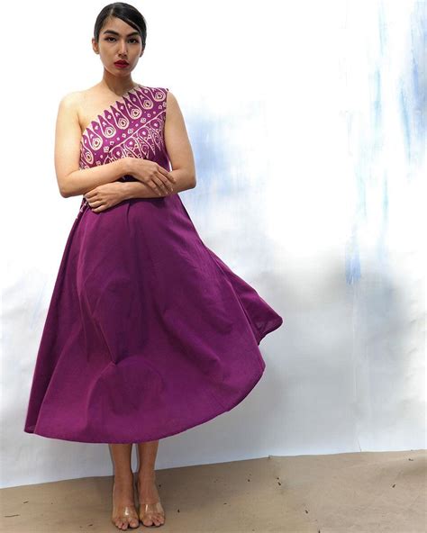 Buy Purple One Shoulder Cotton Dress | Dress long women