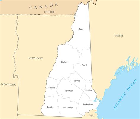 New Hampshire County Map - MapSof.net