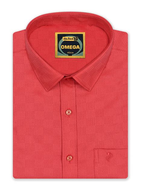 Omega Pure Cotton Dobby Shirt & Jacquard Dhoti Combo - Valentine Red ...