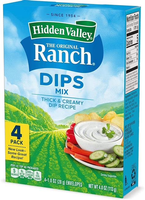 Hidden Valley Ranch Dips Mix - 4 Envelopes (113g) | Original Recipe ...