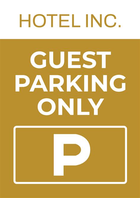 Free Hotel Parking Signage Template to Edit Online
