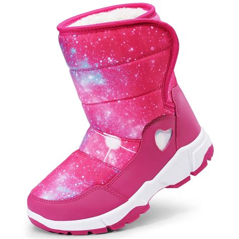 Harvest Land Toddler Girls Snow Boots Kids Winter Warm Boots Waterproof ...