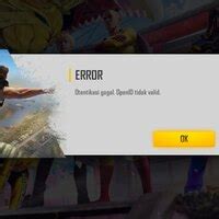 Garena — Open id tidak valid