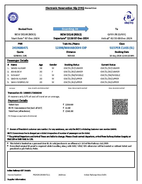 2419686471 - Best notes - Electronic Reservation Slip (ERS)-Normal User ...