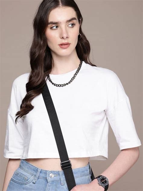 Roadster Solid Women Round Neck White T-Shirt - Buy Roadster Solid ...