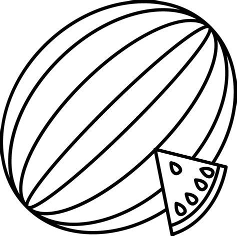 Black Outline Watermelon With Piece Flat Icon. 25076044 Vector Art at Vecteezy