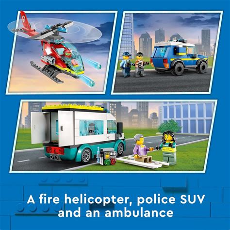 Buy LEGO City Emergency Vehicles HQ 60371 Police, Fire and Ambulance ...