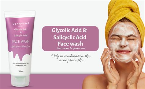 Glamveda Glycolic Acid & 0.05% ww Salicylic Acid Anti Acne face wash ...