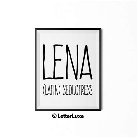 Lena Name Meaning Art - Printable Birthday Gift for Wife - LetterLuxe