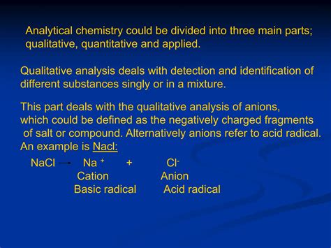 qualitative inorganic analysis anions dry and wet | PPT